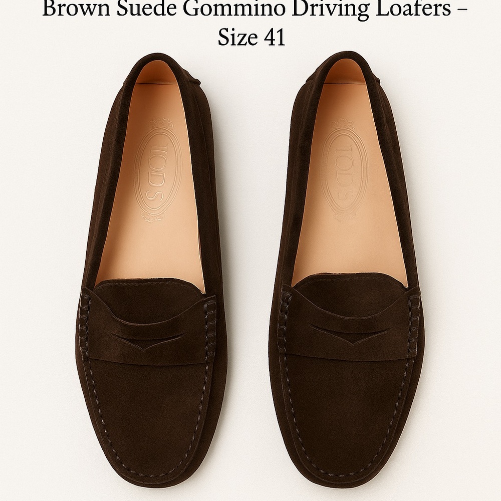 Tod's Dark Brown Suede Loafers